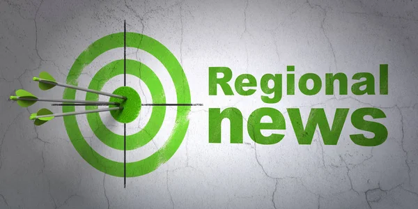 News concept: target e Regional News sullo sfondo del muro — Foto Stock