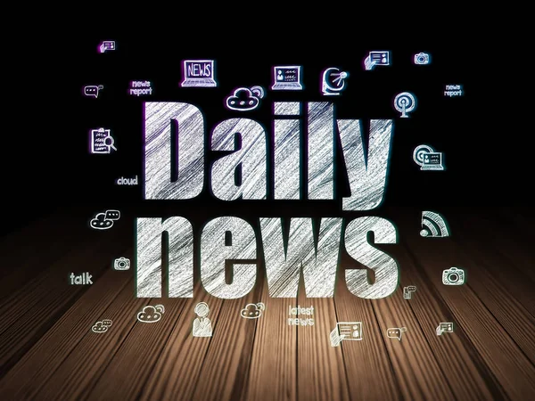 Nachrichtenkonzept: tägliche Nachrichten im Grunge Dark Room — Stockfoto