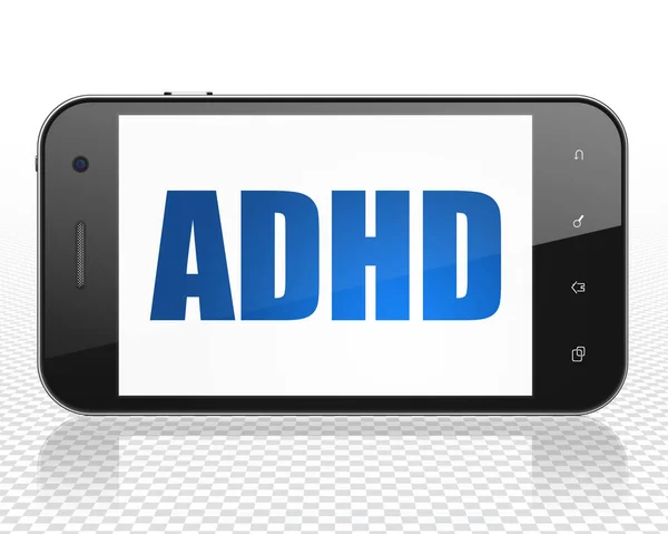 Concetto di medicina: Smartphone con ADHD in mostra — Foto Stock