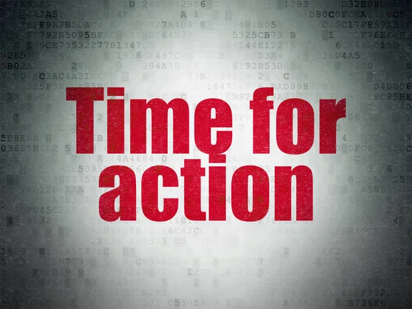 Concetto di tempo: tempo di azione sullo sfondo della carta dei dati digitali — Foto Stock