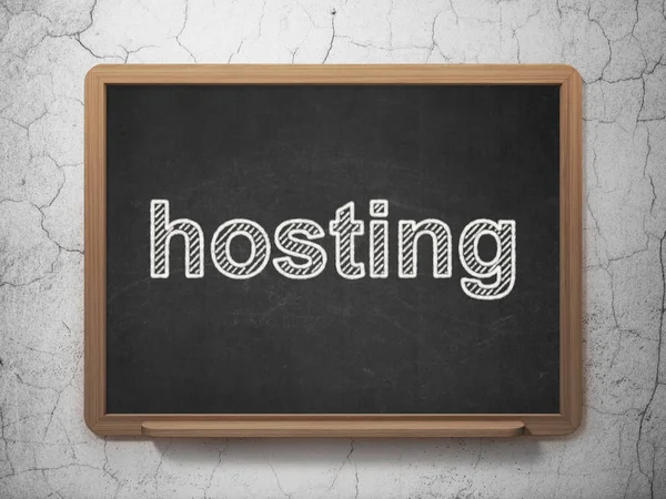 Concepto de diseño web: Hosting sobre pizarra — Foto de Stock