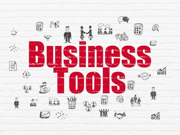 Concetto di finanza: Business Tools sullo sfondo della parete — Foto Stock