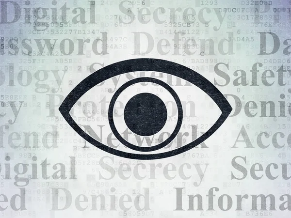 Concetto di protezione: Eye on Digital Data Paper background — Foto Stock