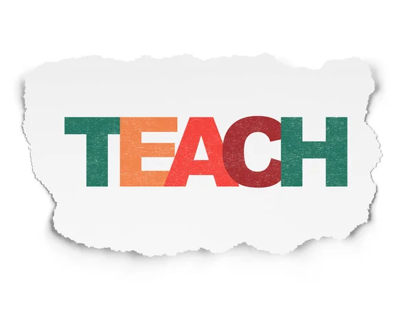 Conceito de aprendizagem: Ensinar sobre o fundo do papel rasgado — Fotografia de Stock