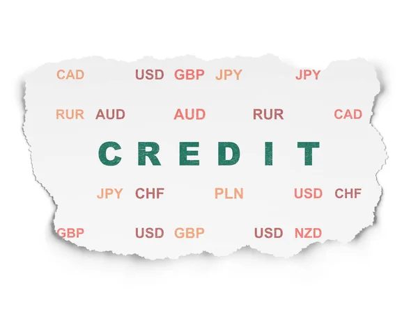 Currency concept: Credit on Torn Paper background — Stock Photo, Image