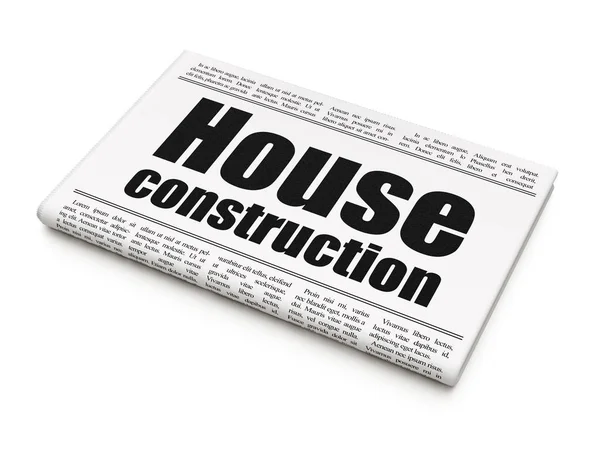 Constructing concept: newspaper headline House Construction — Stock Photo, Image