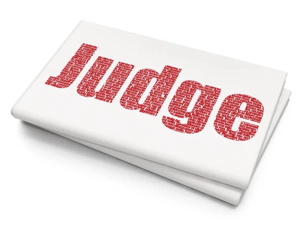 Rechtskonzept: Richter über leere Zeitungshintergründe — Stockfoto