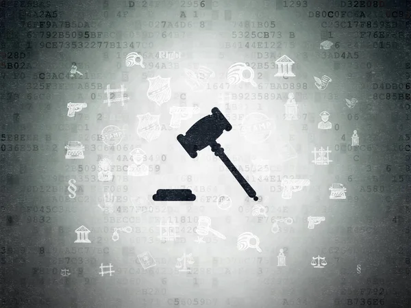 Concetto di legge: Gavel sul background della Digital Data Paper — Foto Stock