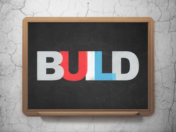 Construction concept: Build on School board background — Stock Photo, Image