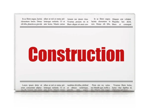 Constructing concept: newspaper headline Construction — Stock Photo, Image