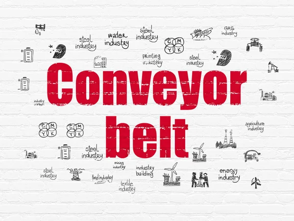 Industry concept: Conveyor Belt on wall background — Stock Photo, Image