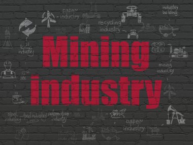 Manufacuring kavramı: duvar arka plan üzerinde madencilik sektörü