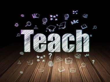 Kavram öğrenme: grunge karanlık odada öğretmek