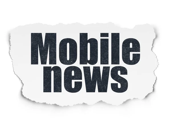 Conceito de notícias: Mobile News on Torn Paper background — Fotografia de Stock