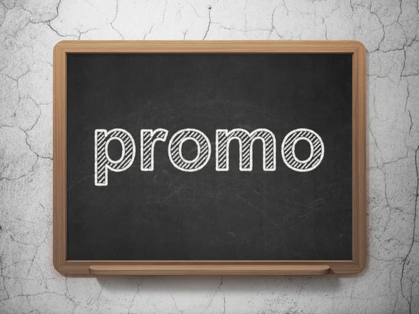 Advertising concept: Promo on chalkboard background — Stock Photo, Image