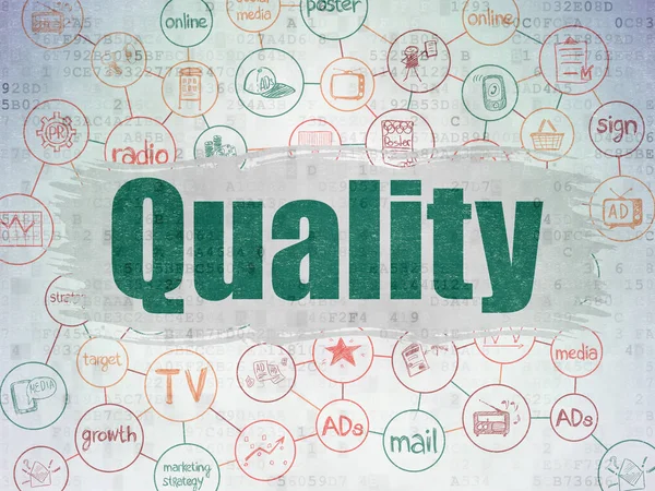 Advertising concept: Quality on Digital Data Paper background — Stock Photo, Image