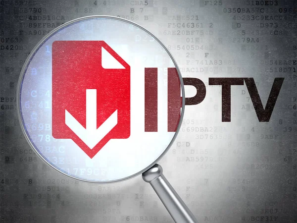 Concetto di sviluppo web: Download e IPTV con vetro ottico — Foto Stock