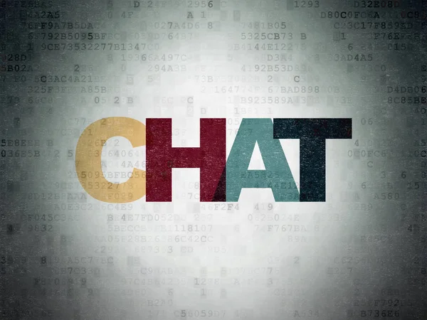Concepto de desarrollo web: Chat on Digital Data Paper background — Foto de Stock