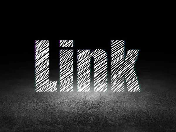 Web design concept: Link in grunge dark room — Stock Photo, Image