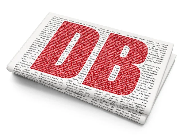 Stock market indexes concept: DB on Newspaper background — Stock Photo, Image