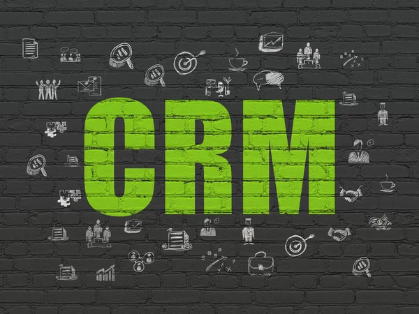 Finance concept: CRM on wall background — Stock Photo, Image