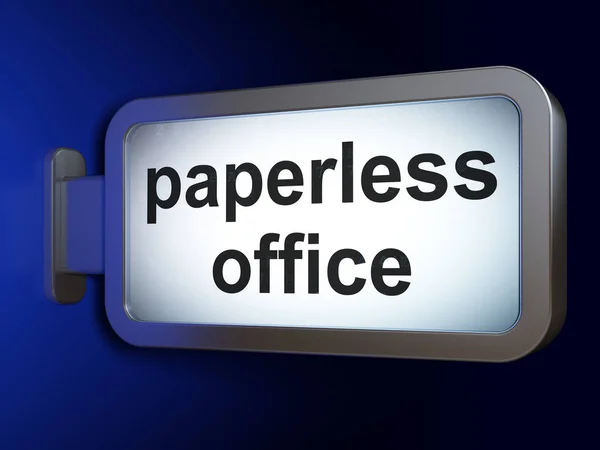 Finance concept: Paperless Office on billboard background — Stock Photo, Image
