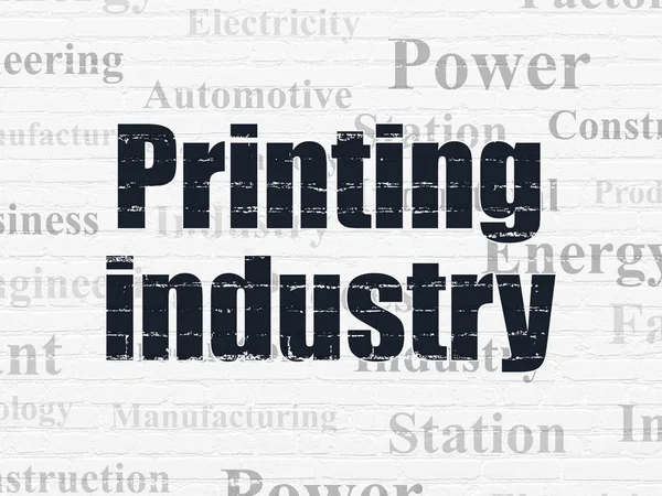 Concepto de fabricación: Industria de impresión sobre fondo de pared —  Fotos de Stock