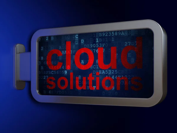 Cloud technology concept: Cloud Solutions on billboard background — Stock Photo, Image