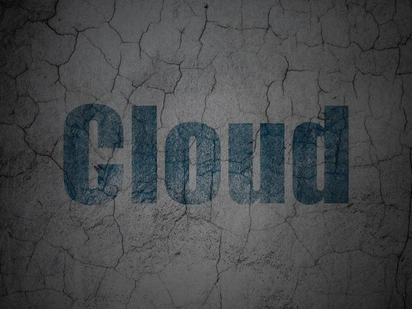 Cloud-Technologie-Konzept: Wolke auf Grunge-Wand Hintergrund — Stockfoto