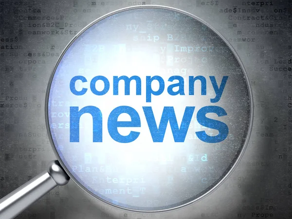 News concept: News Aziendali con vetro ottico — Foto Stock