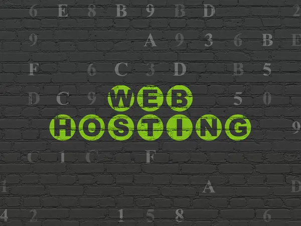 Conceito de Web design: Web Hosting no fundo da parede — Fotografia de Stock