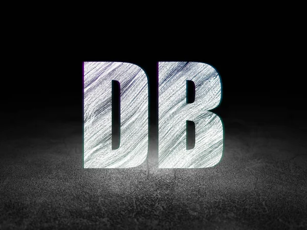 Concepto de índices bursátiles: DB en sala oscura grunge — Foto de Stock