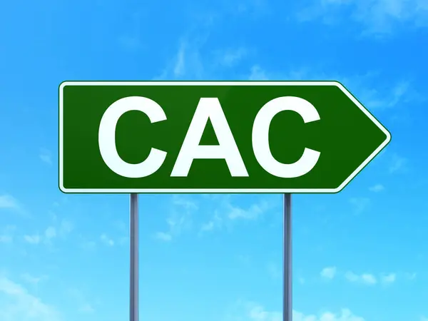 Stock market indexes concept: CAC on road sign background — Stock Photo, Image