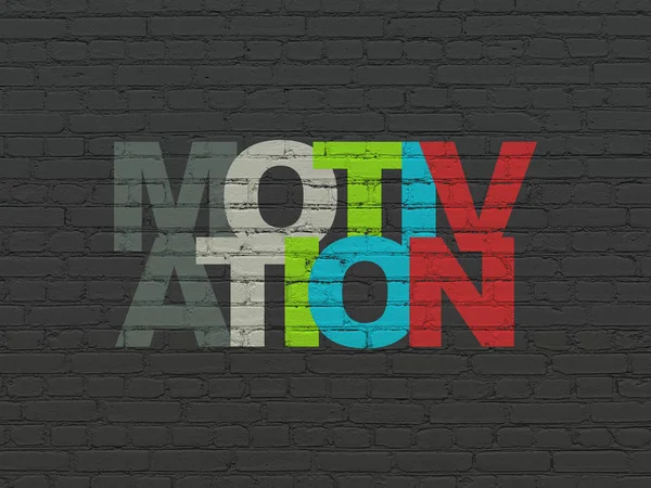 Concept de finance : Motivation sur fond de mur — Photo