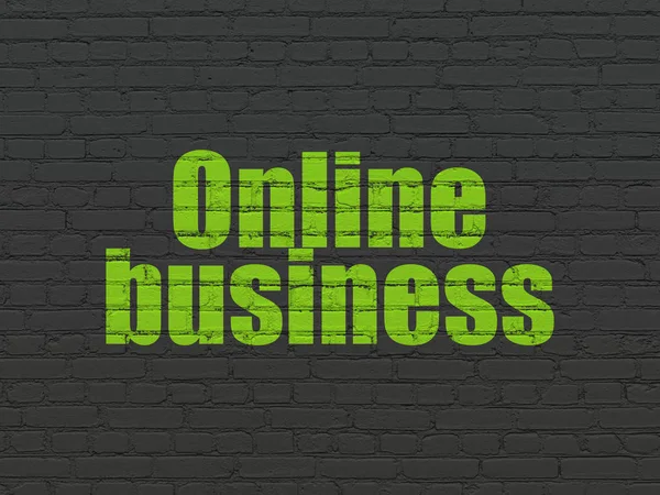 Finanzierungskonzept: Online-Geschäft auf Wandhintergrund — Stockfoto