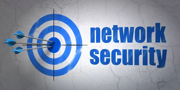 Safety concept: target and Network Security on wall background — Stock Photo, Image