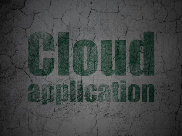 Concetto di cloud computing: applicazione cloud su sfondo grunge wall — Foto Stock