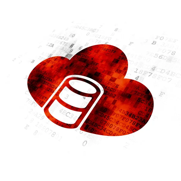 Cloud Computing Konzept: Datenbank mit Cloud auf digitalem Hintergrund — Stockfoto