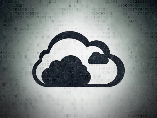 雲のネットワー キングの概念: デジタル データ用紙の背景の雲 — ストック写真