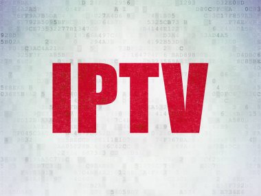 Web tasarım konsepti: IPTV dijital veri kağıt arka plan üzerinde