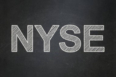 Borsa endeksler kavramı: Nyse kara tahta arka plan üzerinde
