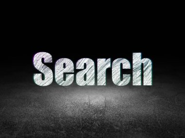 Web tasarım konsepti: grunge karanlık odada arama