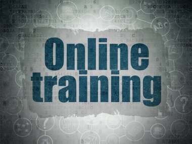 Kavram öğrenme: Online Eğitim dijital veri kağıt arka plan üzerinde