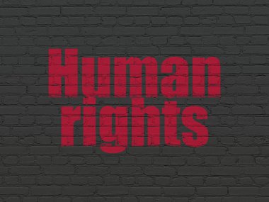 Siyasi kavram: insan hakları duvar arka plan üzerinde