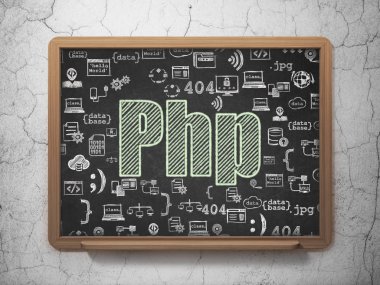 Yazılım kavramı: okul yönetimi arka plan üzerinde Php