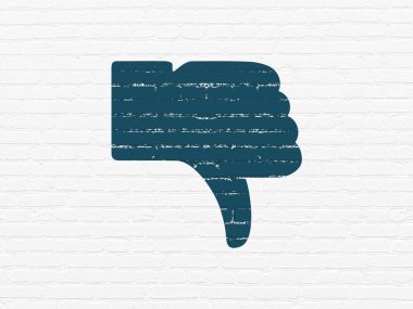 sosyal network kavramı: duvar arka başparmak aşağı