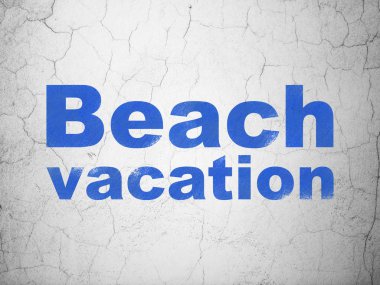 Tatil kavramı: duvar arka plan üzerinde Beach Tatil