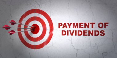 Para kavramı: hedef ve duvar arka plan üzerinde temettü ödeme