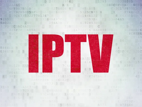 Концепция веб-дизайна: IPTV на фоне цифровой документации — стоковое фото