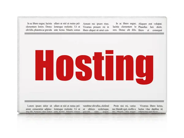 Web design concept: Gazeta headline Hosting — Zdjęcie stockowe